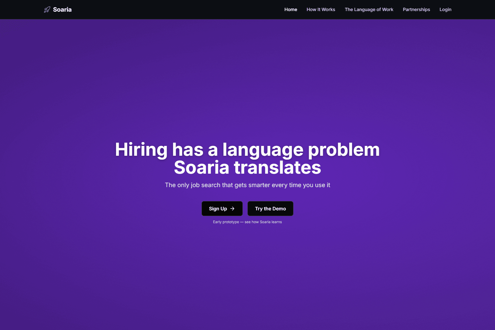 Soaria website homepage